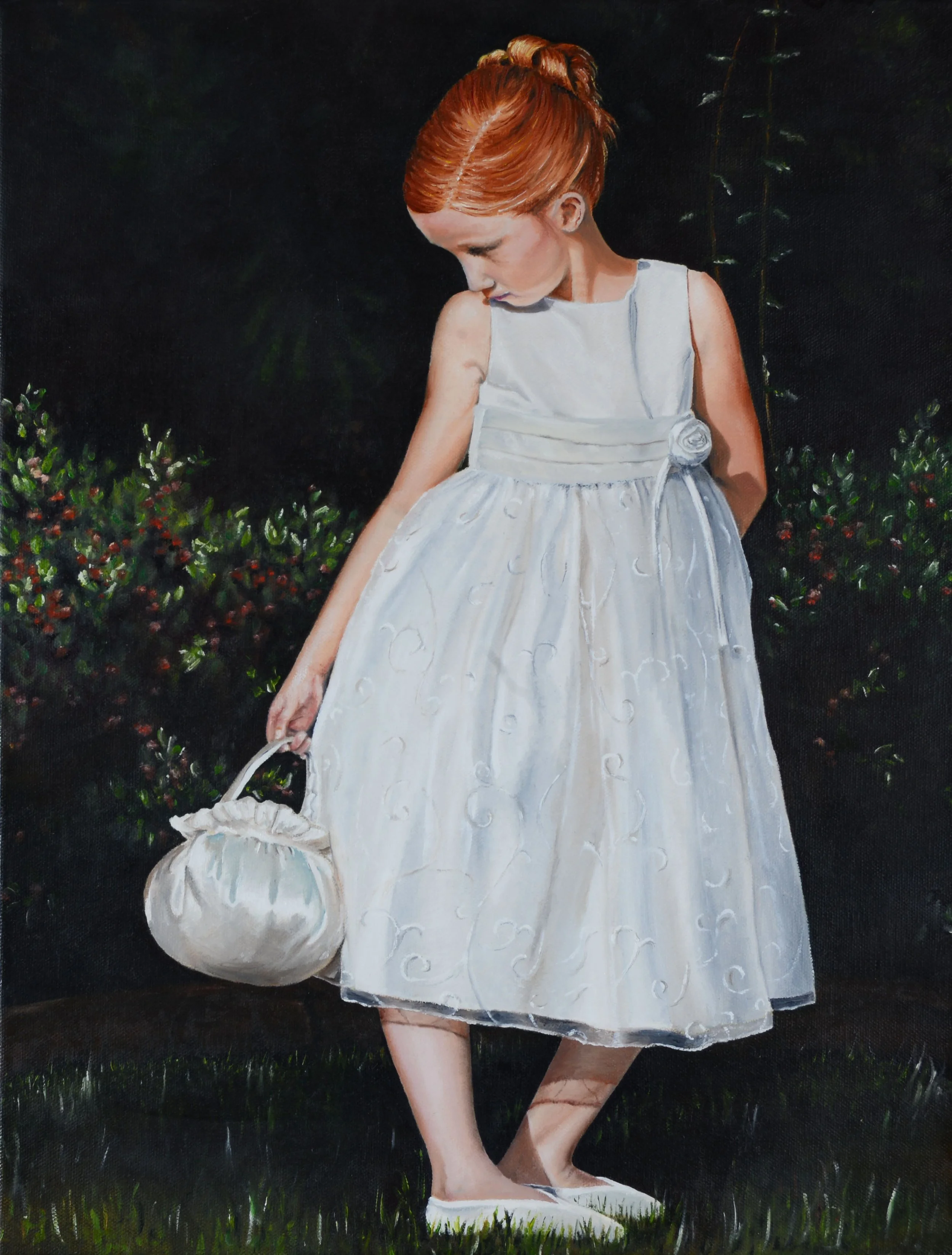 Flower Girl 14"x18" Oil on Canvas