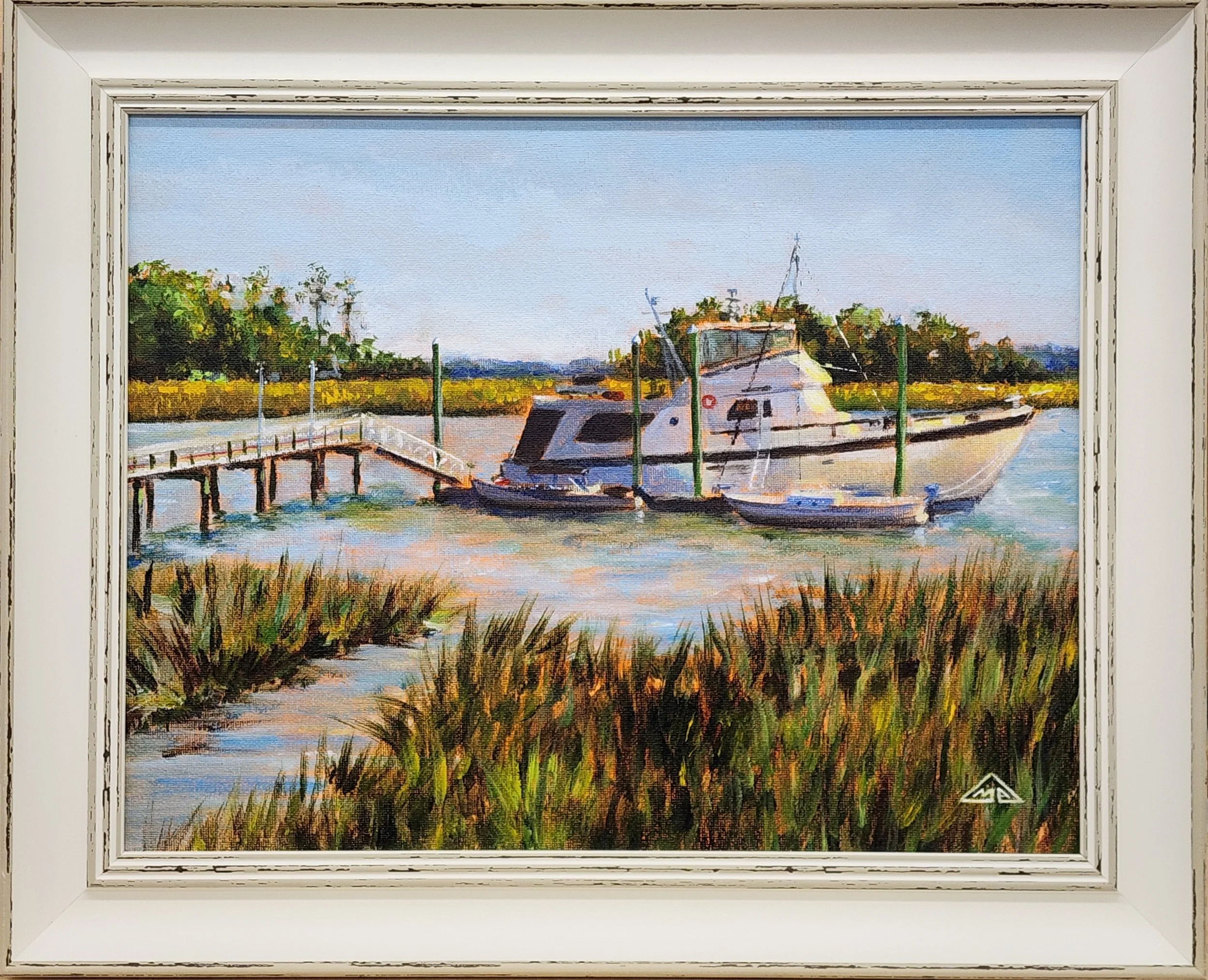 Morning on the Dock 14"x11" Acrylic on canvas panel