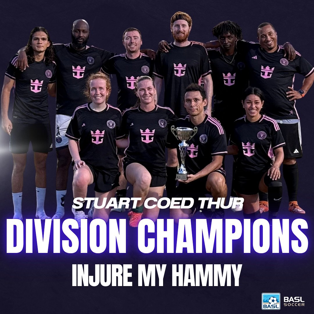 Injure My Hammy and Almost Friday take home the bragging rights at Halpatiokee

Join us for the Fall season now- few more player spots remain.

#stuartflorida #stuartfl #halpatiokeepark #southeastflorida #floridasoccer #stuartsoccer #coedsoccer #basl