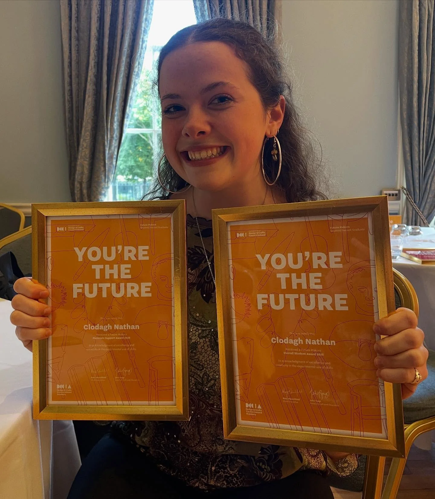 Absolutely over the moon to be awarded Overall Student Winner at the DCCI Future Makers 2025, as well as receiving a Materials Award!
It’s such an honour to be acknowledged by the Design and Crafts Council in the shortlist, but to win two awar