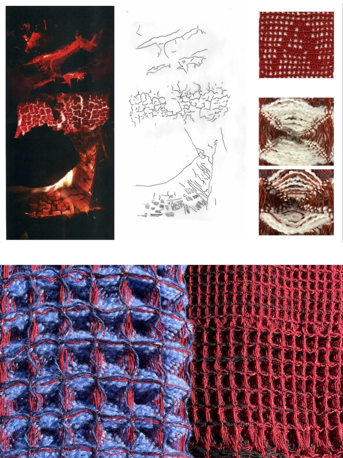 The knitted and woven structures in my textiles are directly inspired by photography. 

Pictures &mdash;> Drawing/Collage &mdash;> Yarn

Keeping the concept alive through the knitted technique and colour choice is really enjoyable. Super satisf