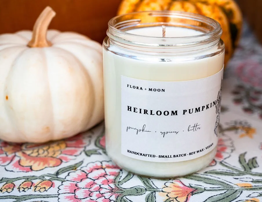 🕯️🍂 This season, visit @flora_and_moon with all the fall feelings and scents. From Fall Harvest to Autumn Moon, the clean candle burn and natural scents are perfect for the home. Along with home decor mists and candles, perfume rollers are now avai