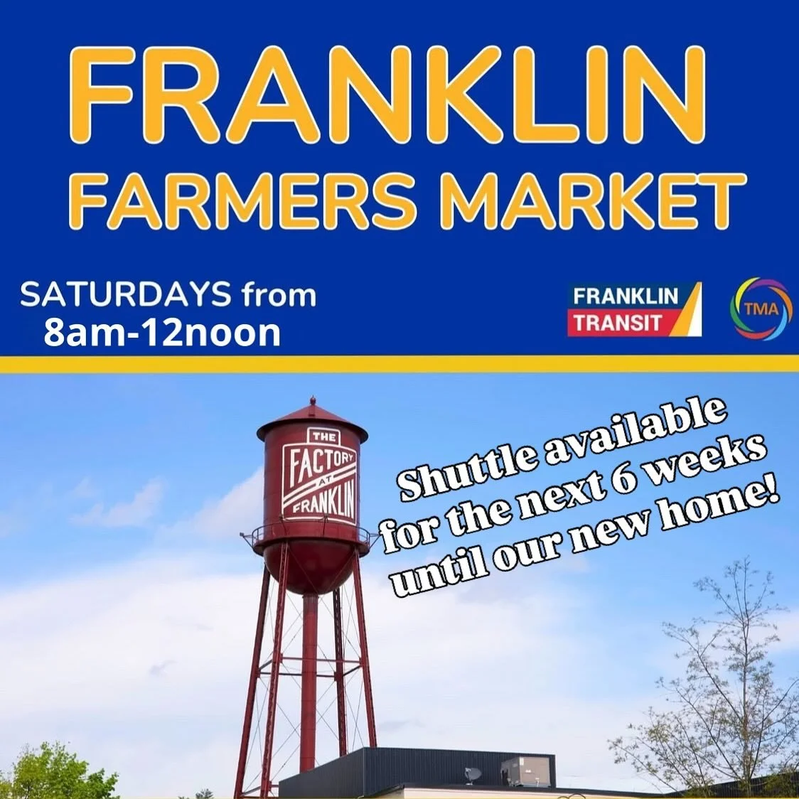 Parking is convenient with the Franklin Transit Shuttle!
🅿️&nbsp;Park at Liberty Elementary (800 Liberty Pike) 🕢&nbsp;Shuttle Runs 8 AM &ndash; 12 PM 💵&nbsp;$1 each way ($0.50 for kids under 5), strollers welcome!
Convenient, family-friendly, and 