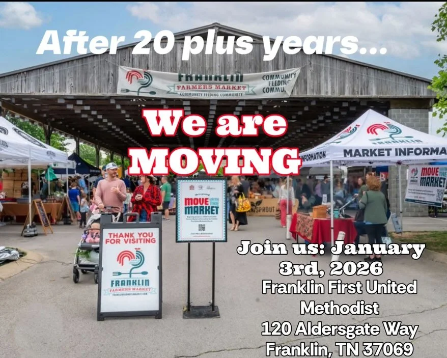 🎉 The Count Down has begun! ⏰ After 20 years of being behind @thefactoryatfranklin your Franklin Farmers Market has found a new home&mdash;and plenty of parking&mdash;at @franklin_fumc. The market has had so many great memories serving the community