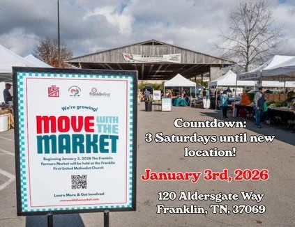 📣 THREE markets left until our new location!! 📍Until then, we will still be at our current location behind @thefactoryatfranklin. Our moving date is: Saturday January 3rd, 2026. 🗓️. Tomorrow morning, your dedicated farmers and vendors will be read