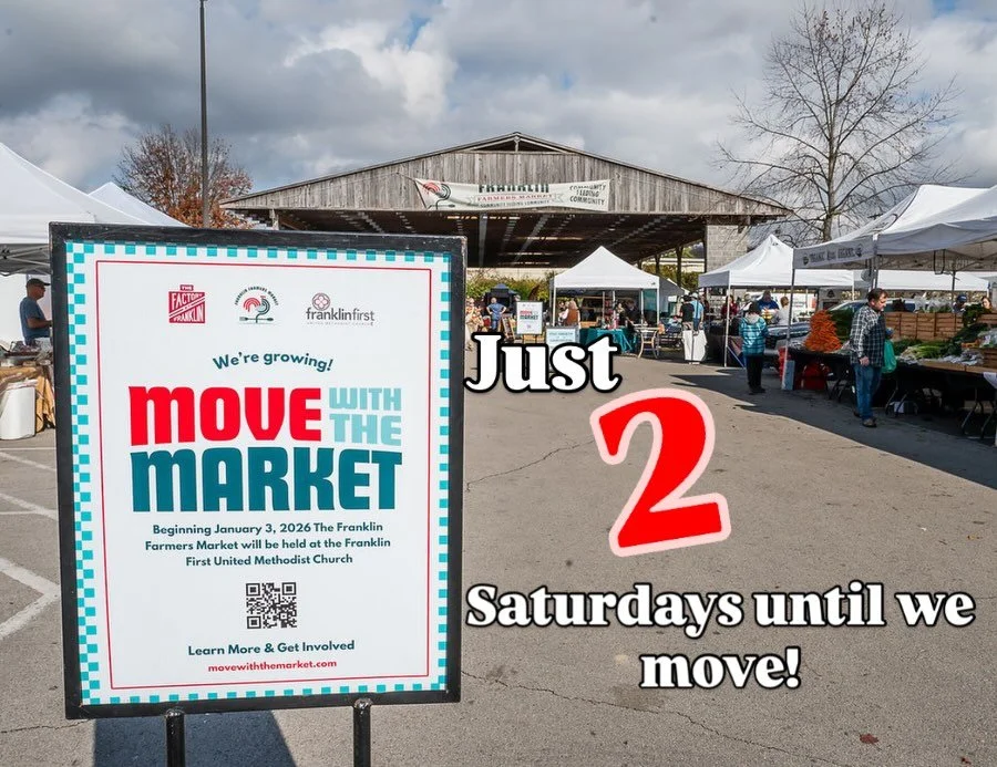 🌱❤️ Come join us tomorrow for the Saturday Market!! Perfect for the last minute holiday shopping!! We have the best local produce, dairy, fresh baked goods, meat, seafood, and artisans in Tennessee!! Your Franklin Farmers Market vendors and farmers 