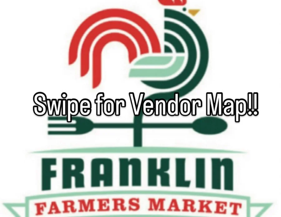 🥳🌱 NEW YEAR, NEW LOCATION 🗺️, SAME FARMERS and VENDORS 🧑&zwj;🌾😊 
‼️ Updated vendor map with location icons. 
Save for this Saturday!! #farmersmarket #franklinfarmersmarket #franklintn #saturdayshopping #vendormap