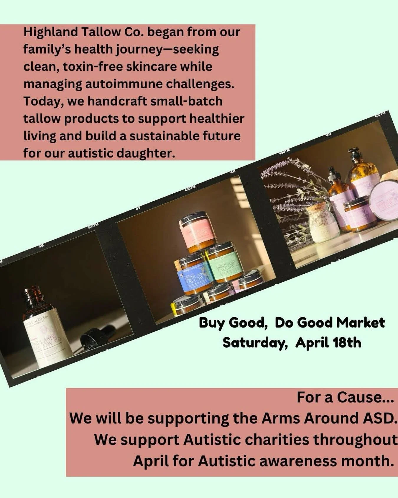 VENDOR SPOTLIGHT

Meet @highlandtallowco - they&rsquo;ll be a vendor at the Buy Good,  Do Good Market on Saturday, April 18th from 8am-3pm. 

They&rsquo;ll be donating 10% of their proceeds to @armsaroundasd 

Buy Good, Do Good Market is a weekend lo