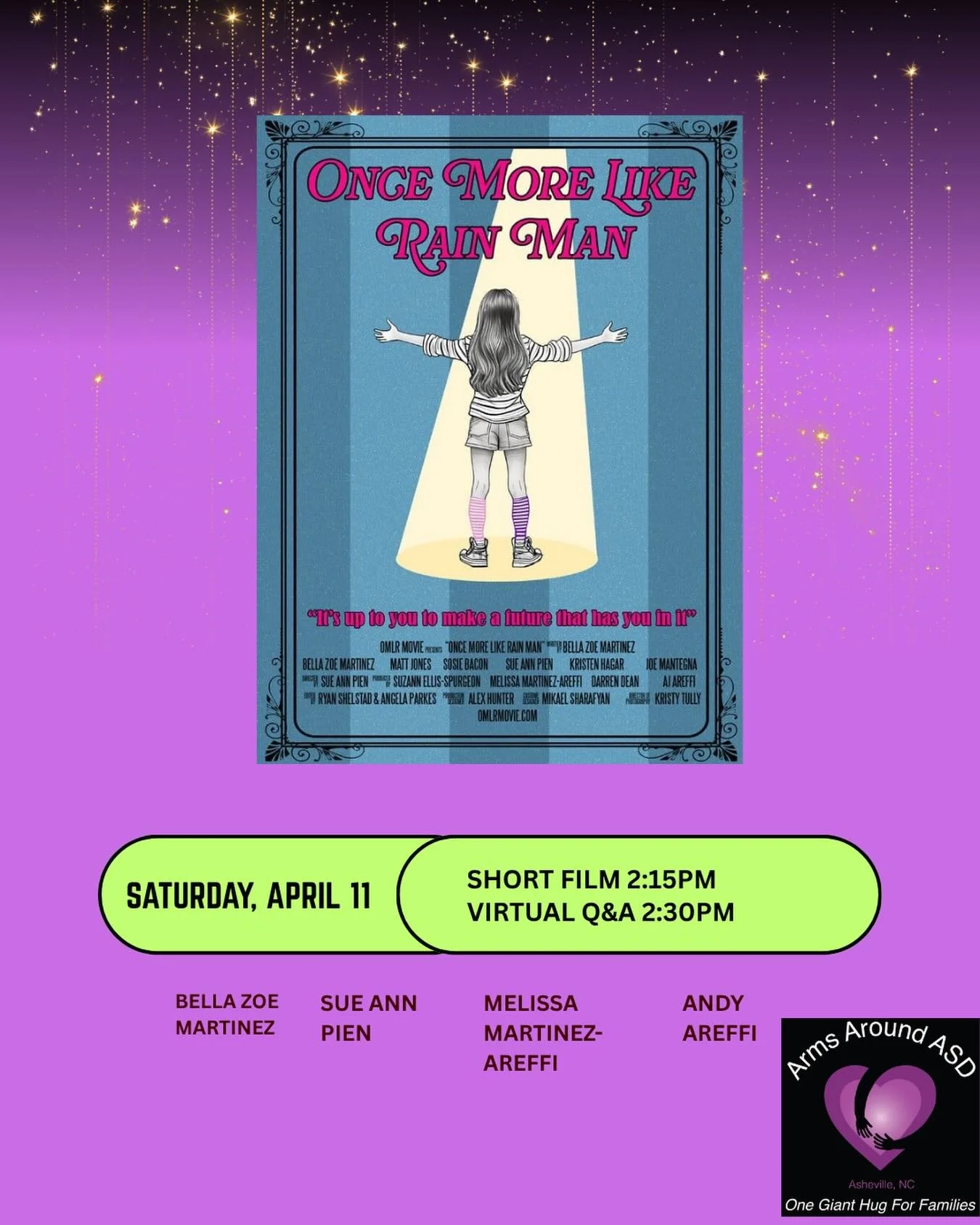 Everything about the Arms Around ASD Open House is special - snacks, animals, fashion show, friends - it&rsquo;s the BEST! This year we&rsquo;re ending the day with something truly unique straight from Hollywood. 

Join us at 2:15pm in the Arms Aroun