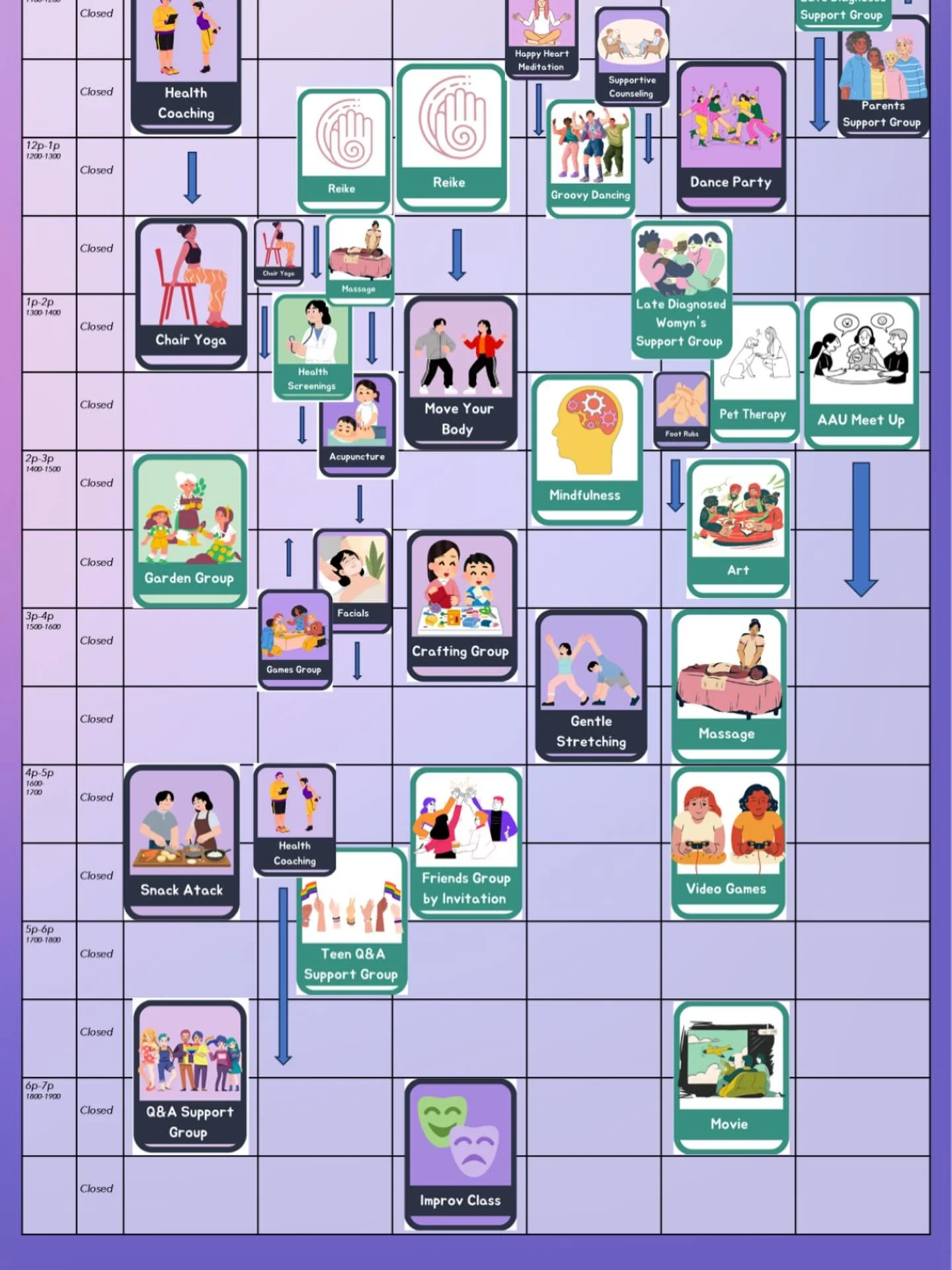 Look at this super cool picture calendar of our week at Arms Around ASD made by @jenna.orbeck 💜