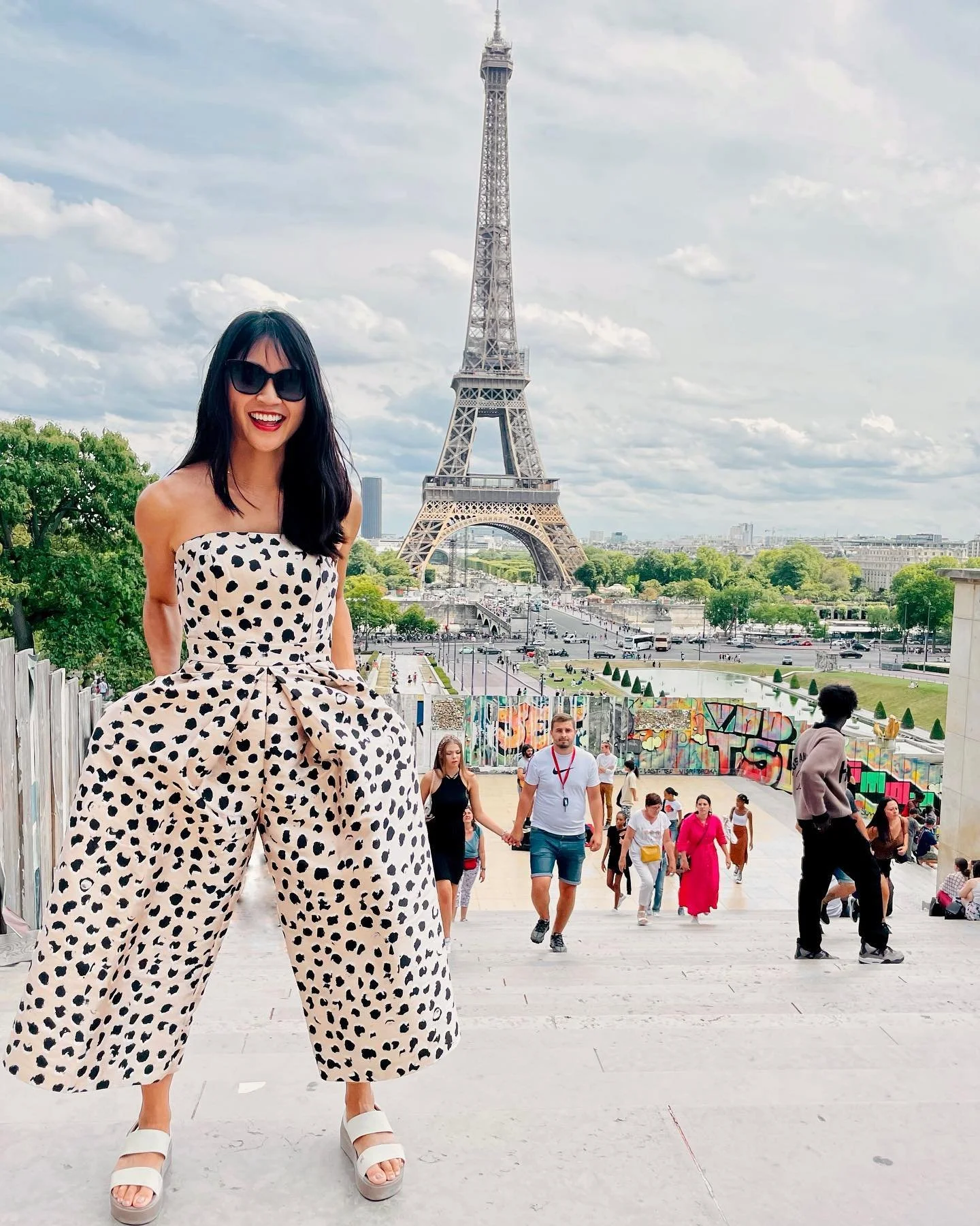 Leopard jumpsuit in Paris.❤️ (And other pretty spots! Pun intended.) 

Feeling inspired to write about a shiny polyester jumpsuit who always felt like she was &ldquo;too much&rdquo;&hellip; and finally found her place in Paris. 😄 

Or maybe instead 