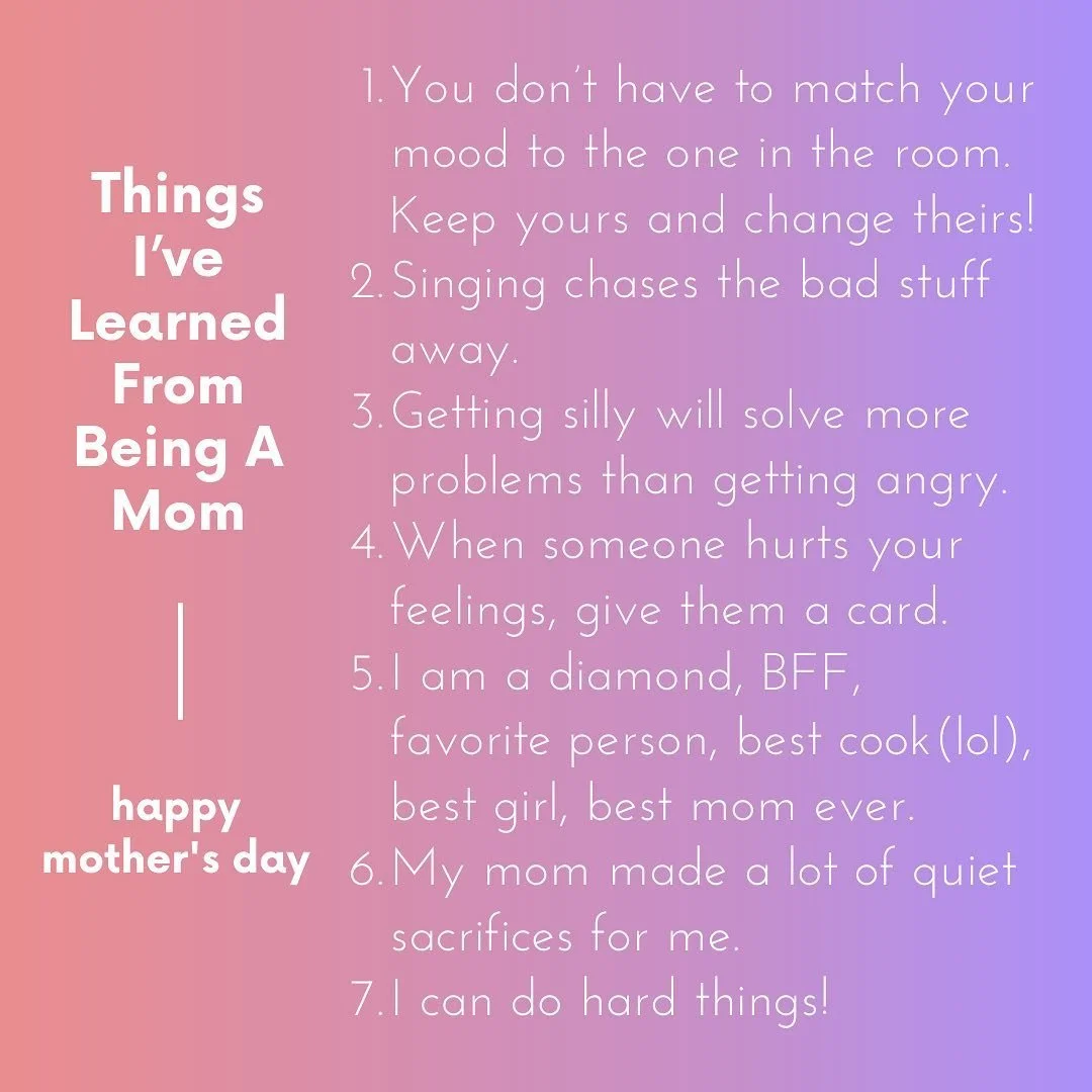 My daughters teach me lots of things. 😊 Happy Mother&rsquo;s Day to my mom, my chosen moms, and to all my mommy friends. ❤️🌸🌻