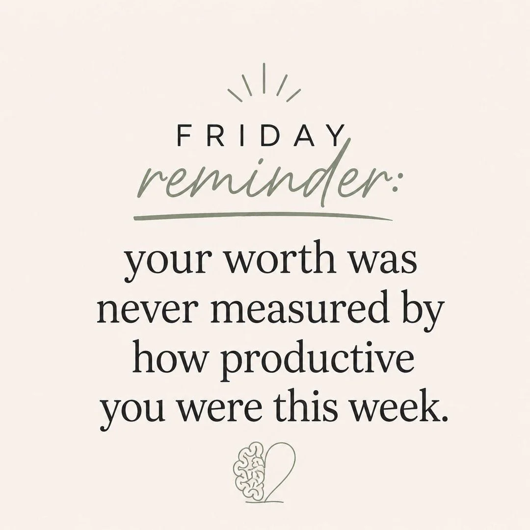 Your productivity is something you do, not a measure of who you are.

Whatever got checked off the list this week, great. Whatever didn&rsquo;t can wait. You&rsquo;re still allowed to head into the weekend knowing you did enough. 🤍

Happy Friday. Gi