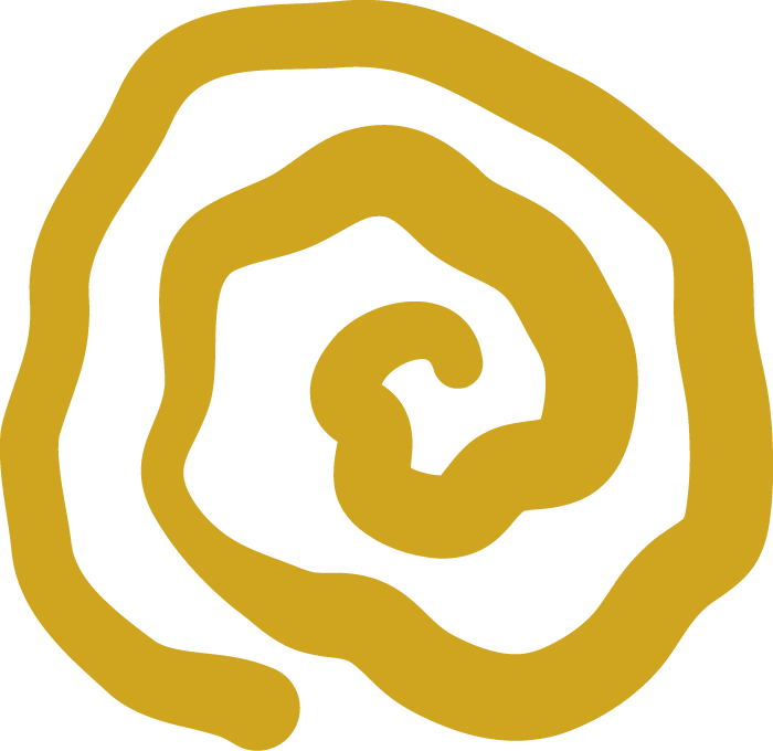 Spiral-shaped object with a black and yellow pattern.