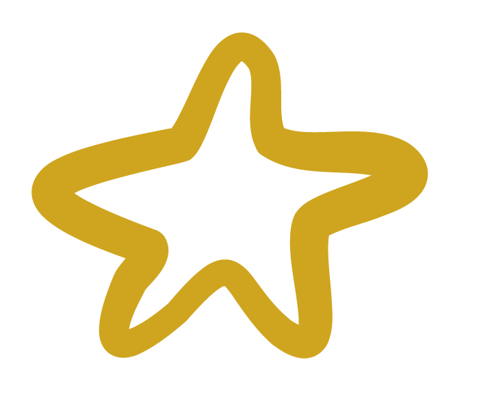 Gold and white star-shaped cookie or decoration