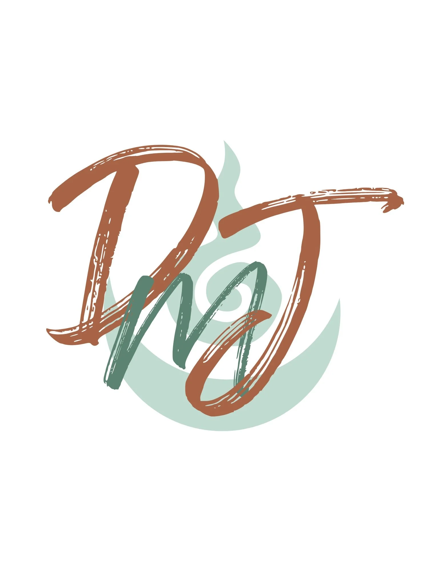 Stylized text with the words 'Tea' and 'W'.