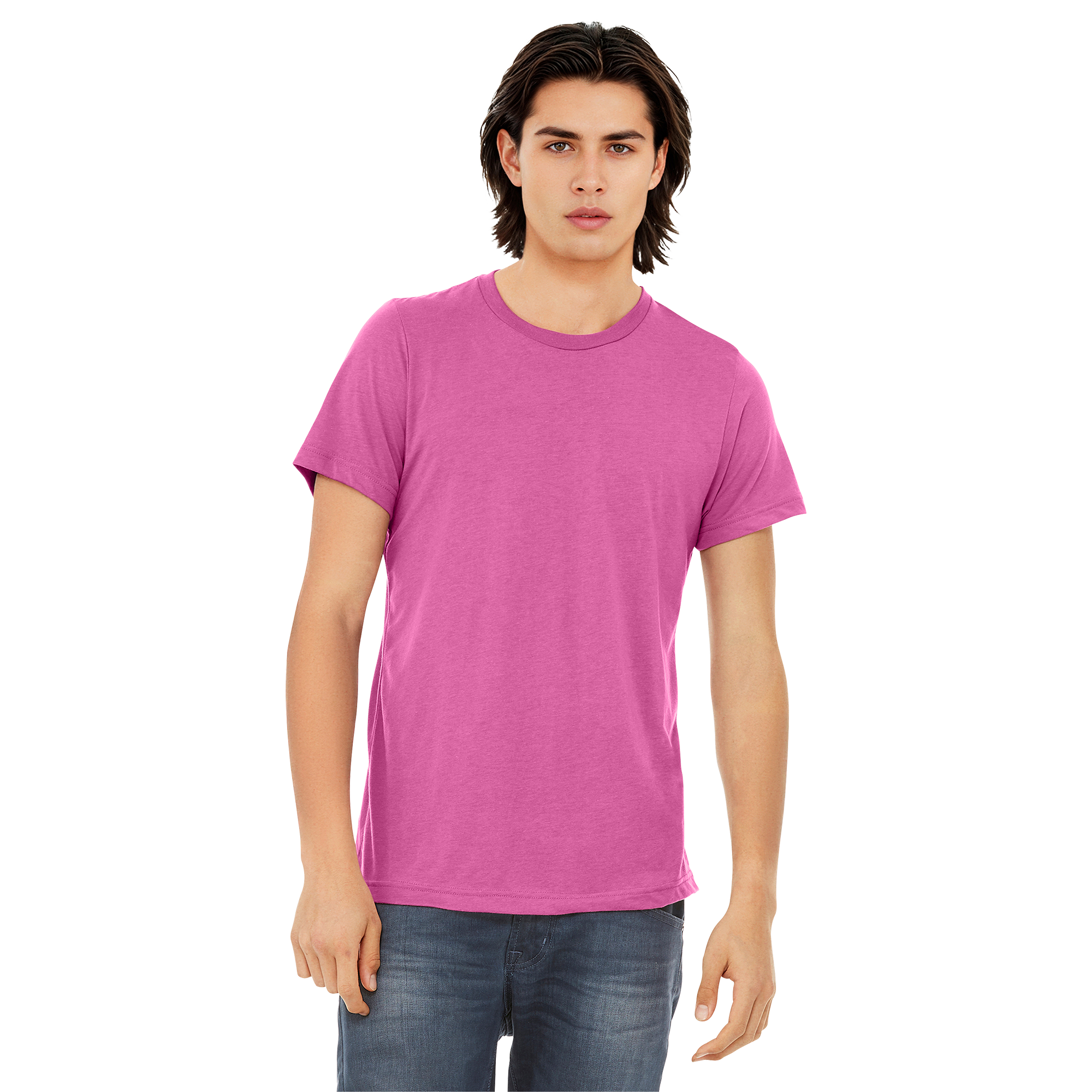 BC3413_Charity Pink Triblend_Model_Front.png