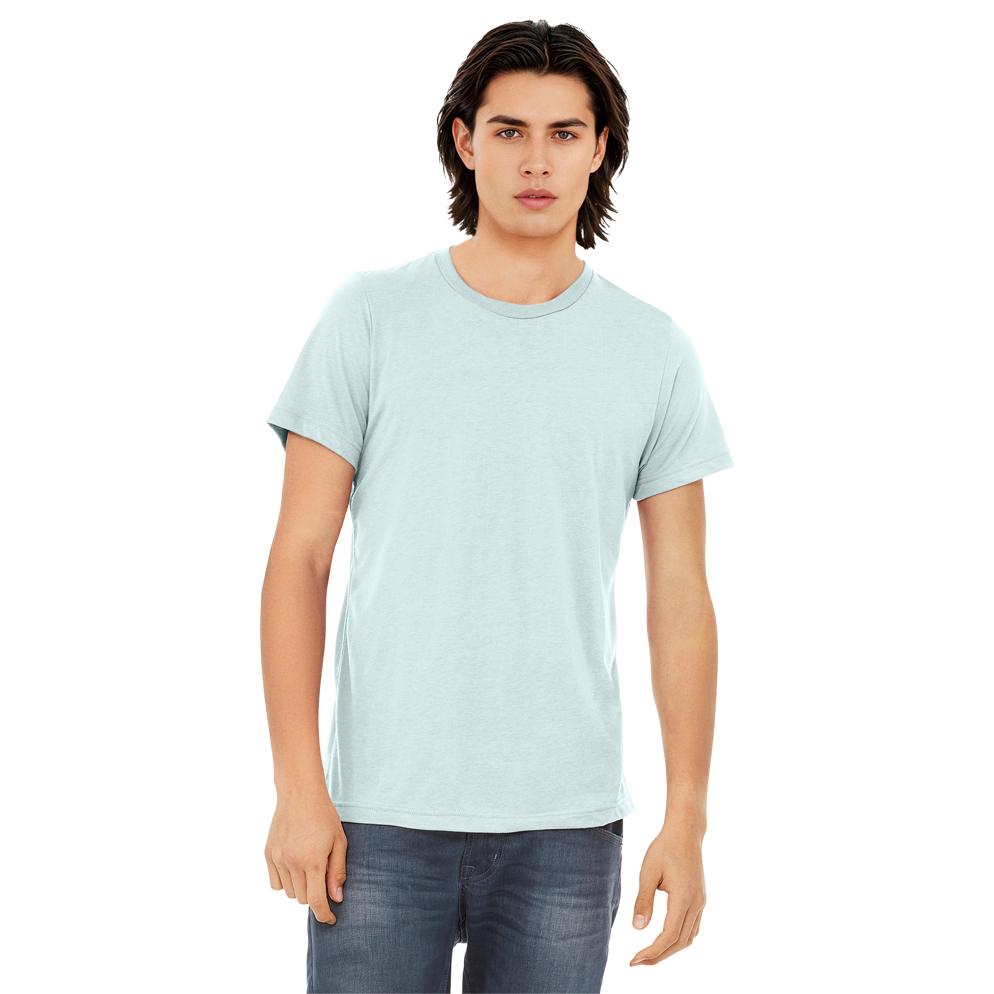 BC3413_Ice Blue Triblend_Model_Front.png