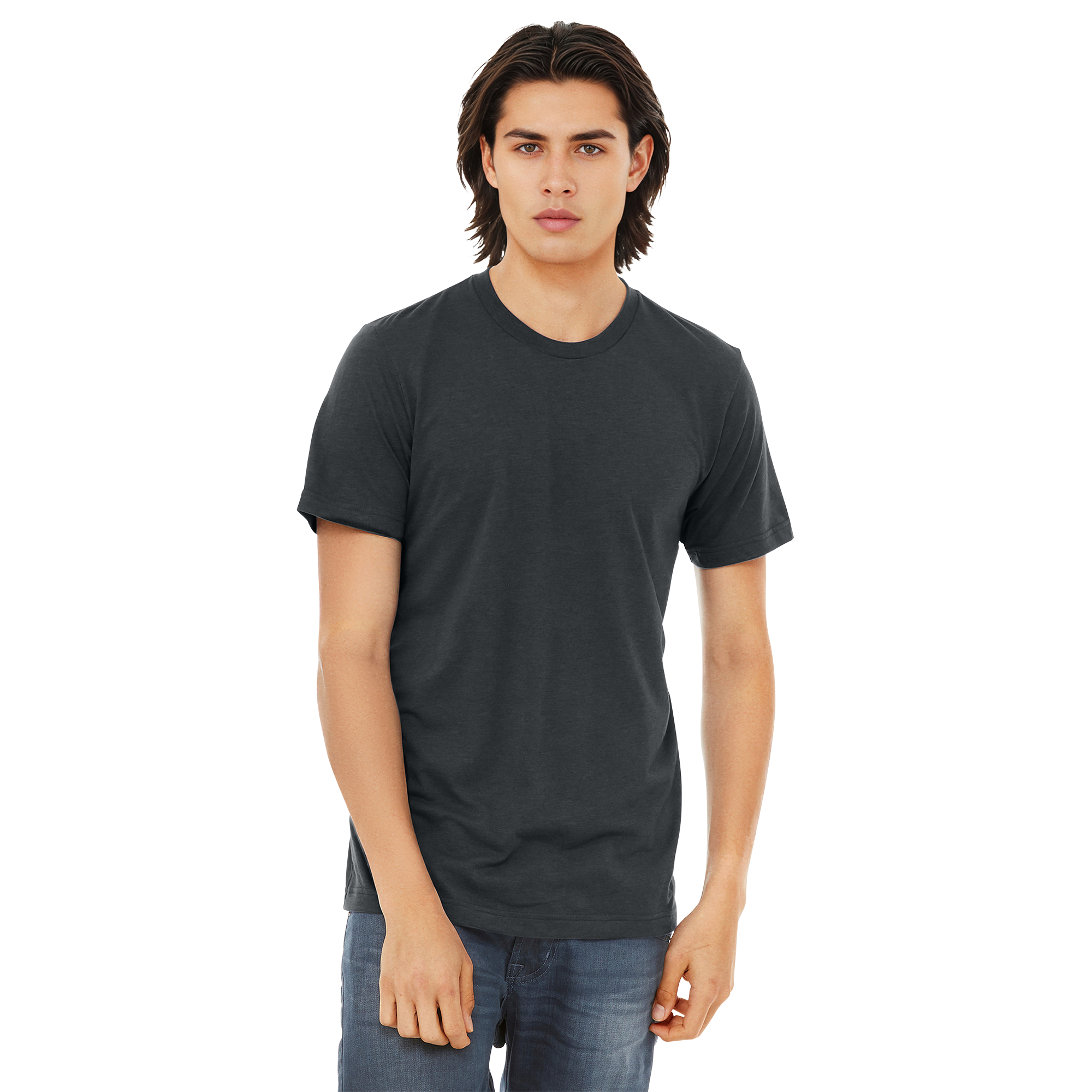 BC3413_Solid Dark Grey Triblend_Model_Front.png
