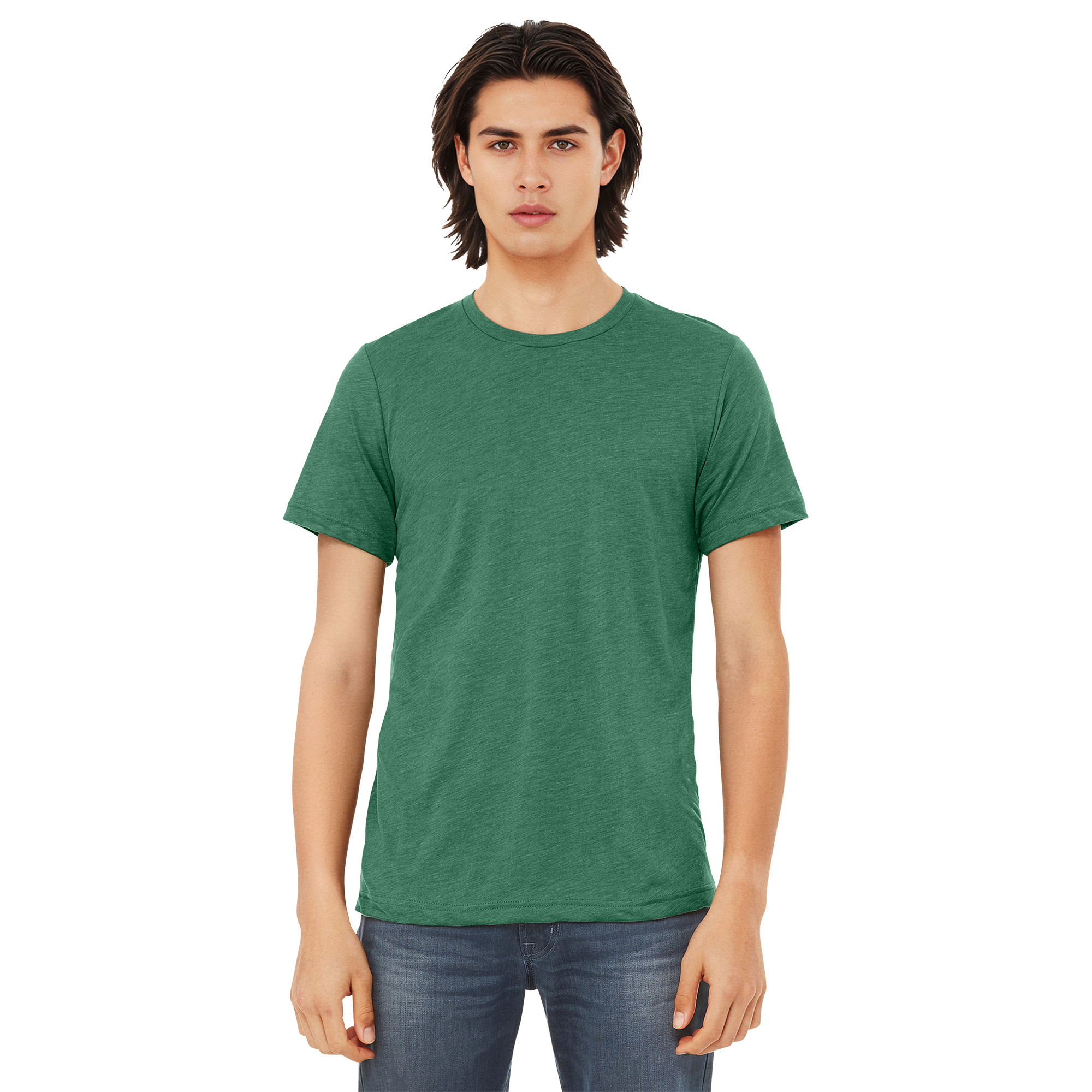 BC3413_Grass Green Triblend_Model_Front.png