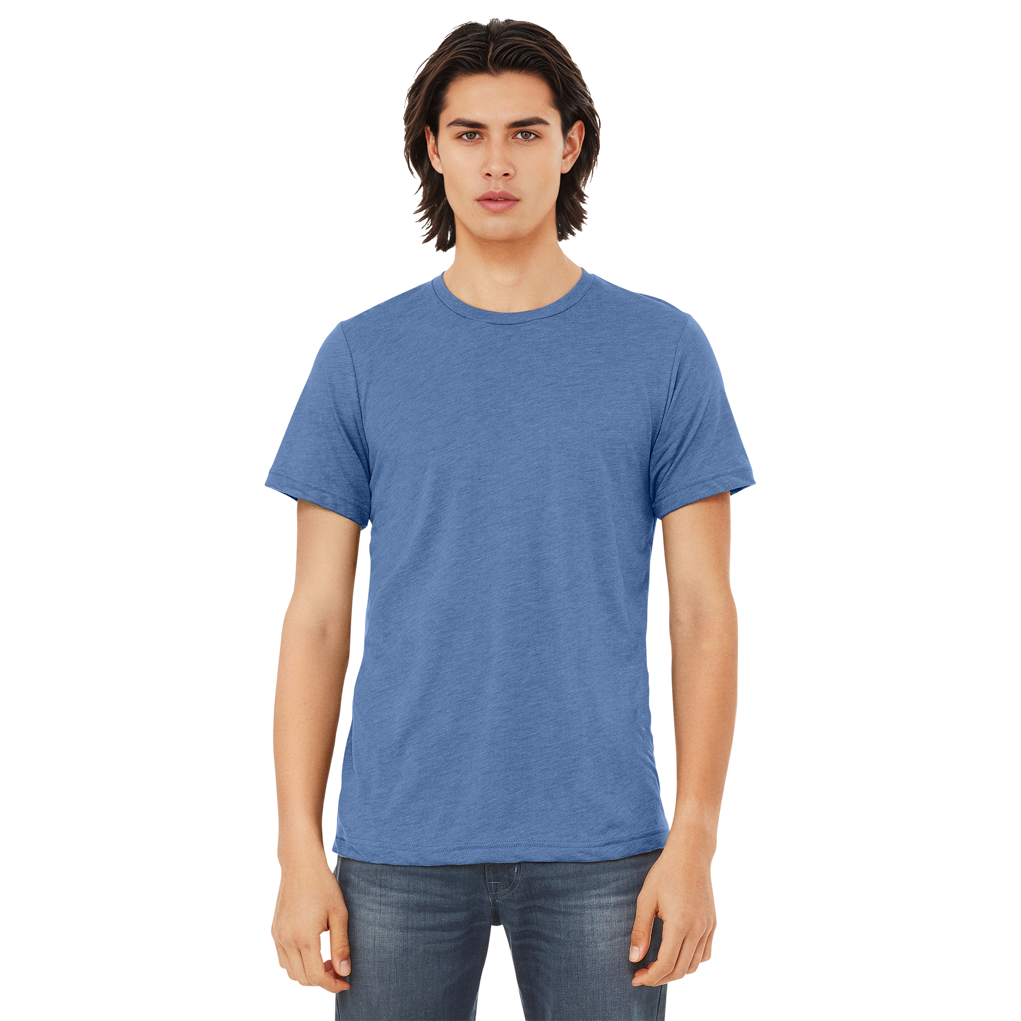 BC3413_Blue Triblend_Model_Front.png