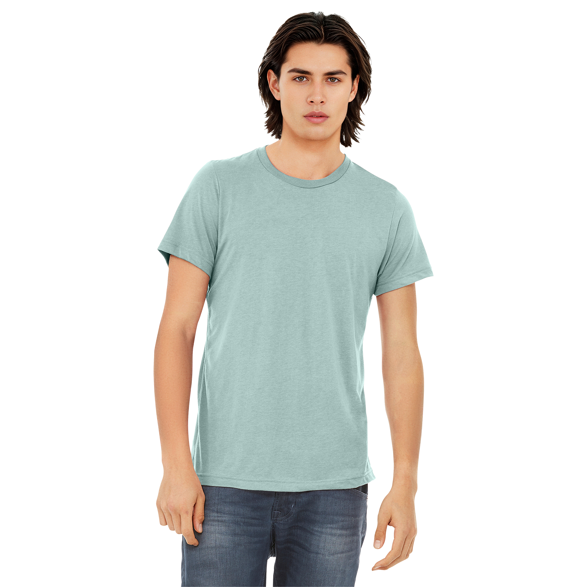 BC3413_Dusty Blue Triblend_Model_Front.png