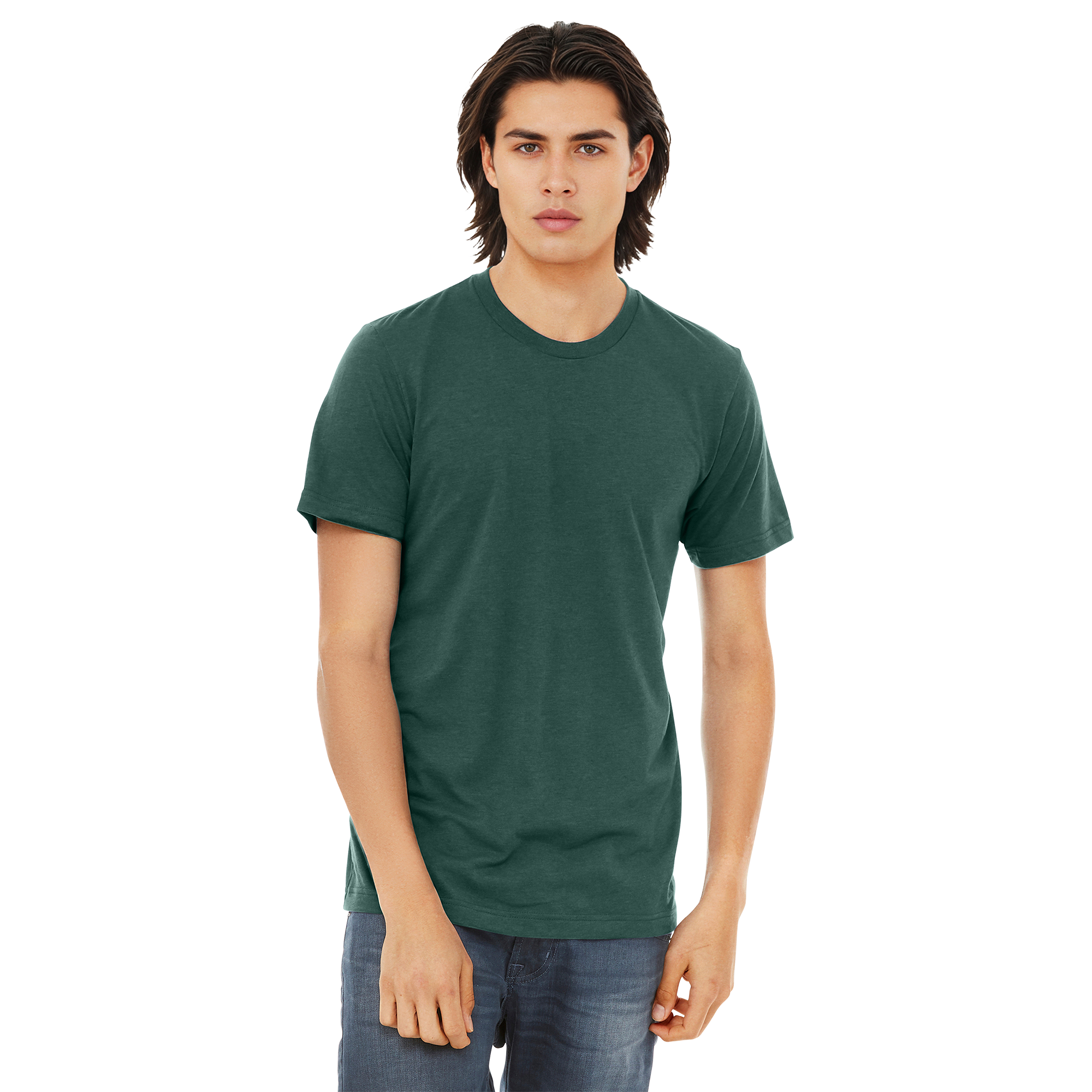 BC3413_Solid Forest Triblend_Model_Front.png