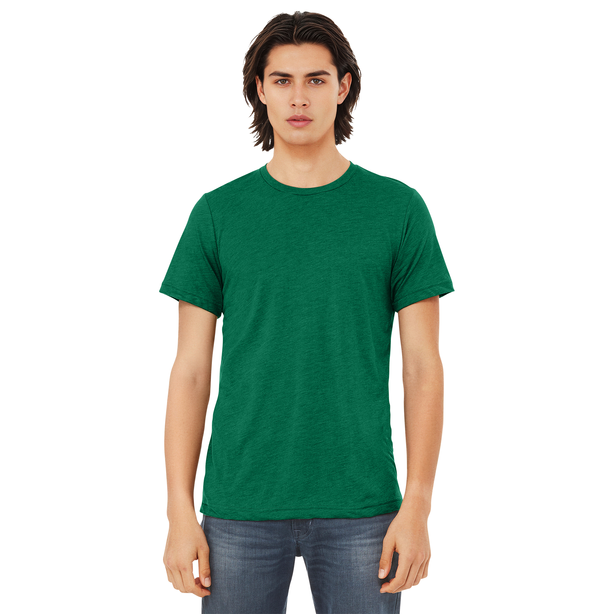 BC3413_Kelly Triblend_Model_Front.png