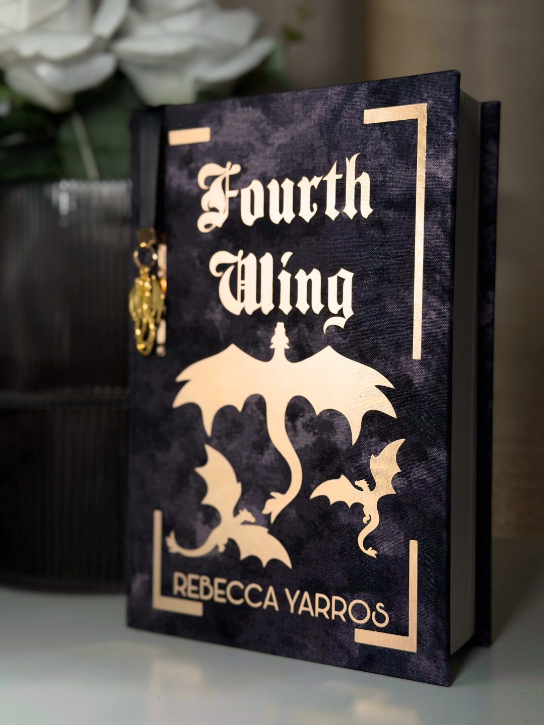 The Empyrean Series - Hardcover Rebind Set | Gold Dragon Ribbon Bookmarks | Gold Foil Decals & Quotes