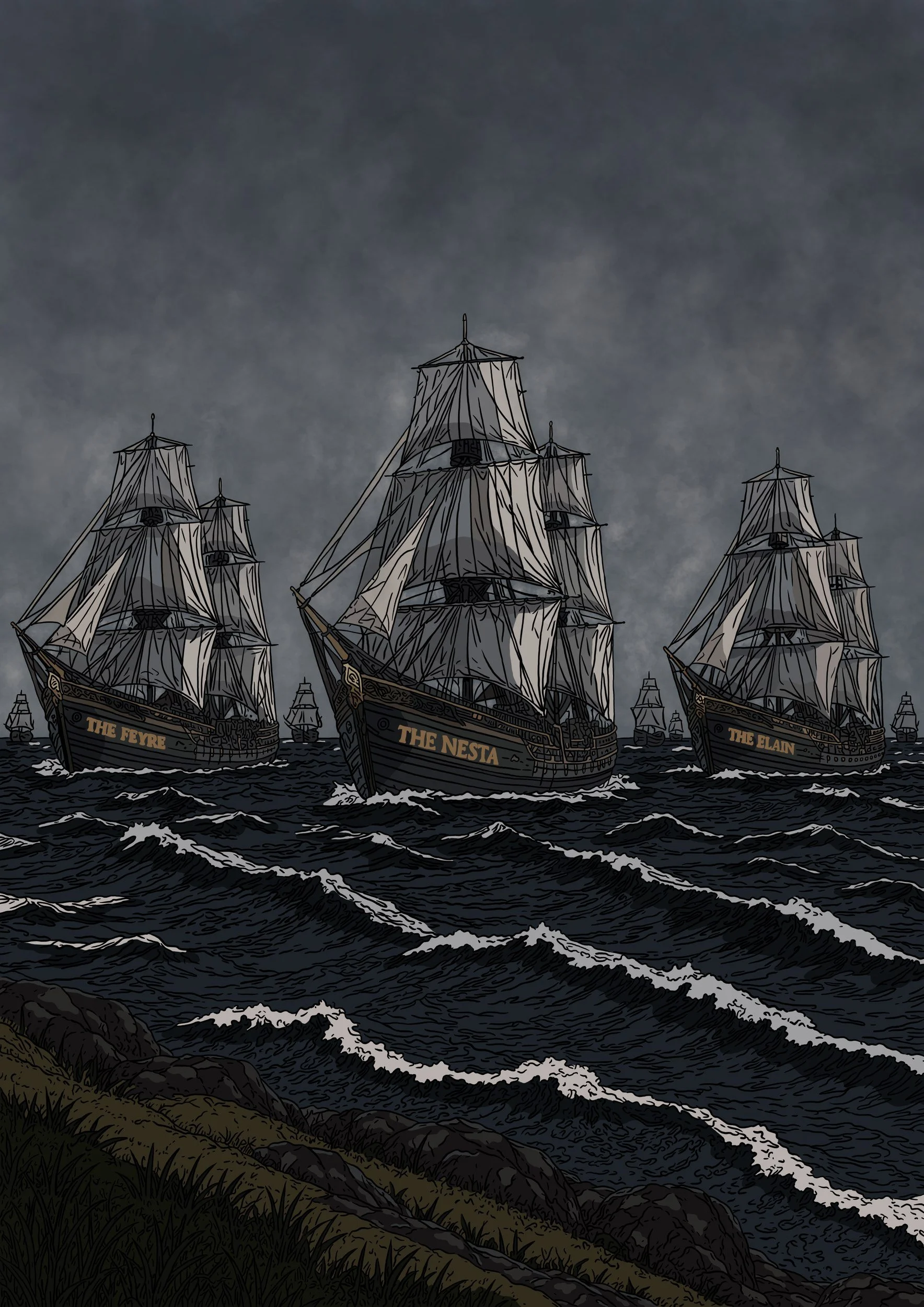 The Ships Arriving | Fantasy Digital Art