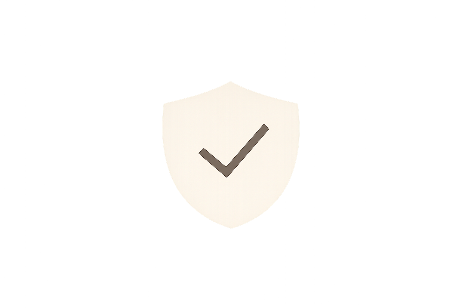 Shield icon with a check mark in the center, symbolizing security or protection.