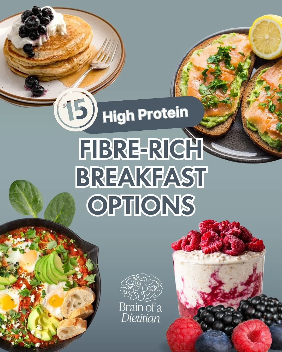 Yes that&rsquo;s right&hellip; 15 HIGH PROTEIN, FIBRE RICH BREAKY OPTIONS! 🍳🥗

A fibre and protein-rich breakfast is one of the best ways to start your day, especially after resistance training. 

Protein helps repair and build muscle tissue that&r