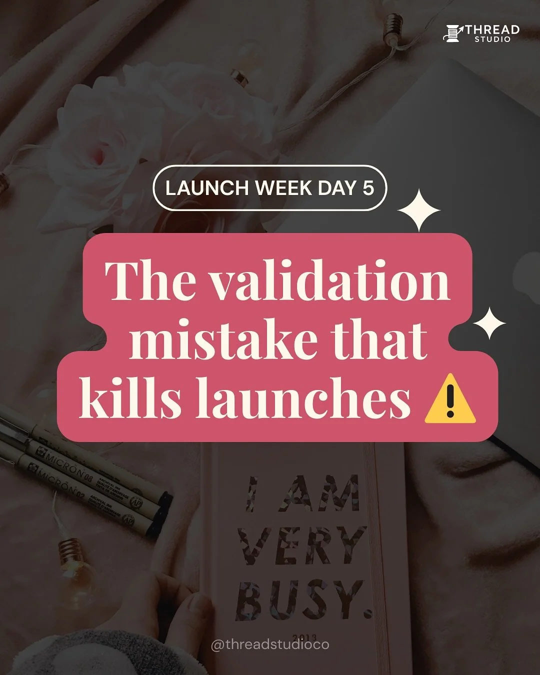 Launch Week Day 5 🎉
Here&rsquo;s the mistake that quietly kills launches:
👉 Validating demand without clarifying what you stand for.

Founders spend so much time proving there&rsquo;s a market, but skip the conviction that makes their brand magneti