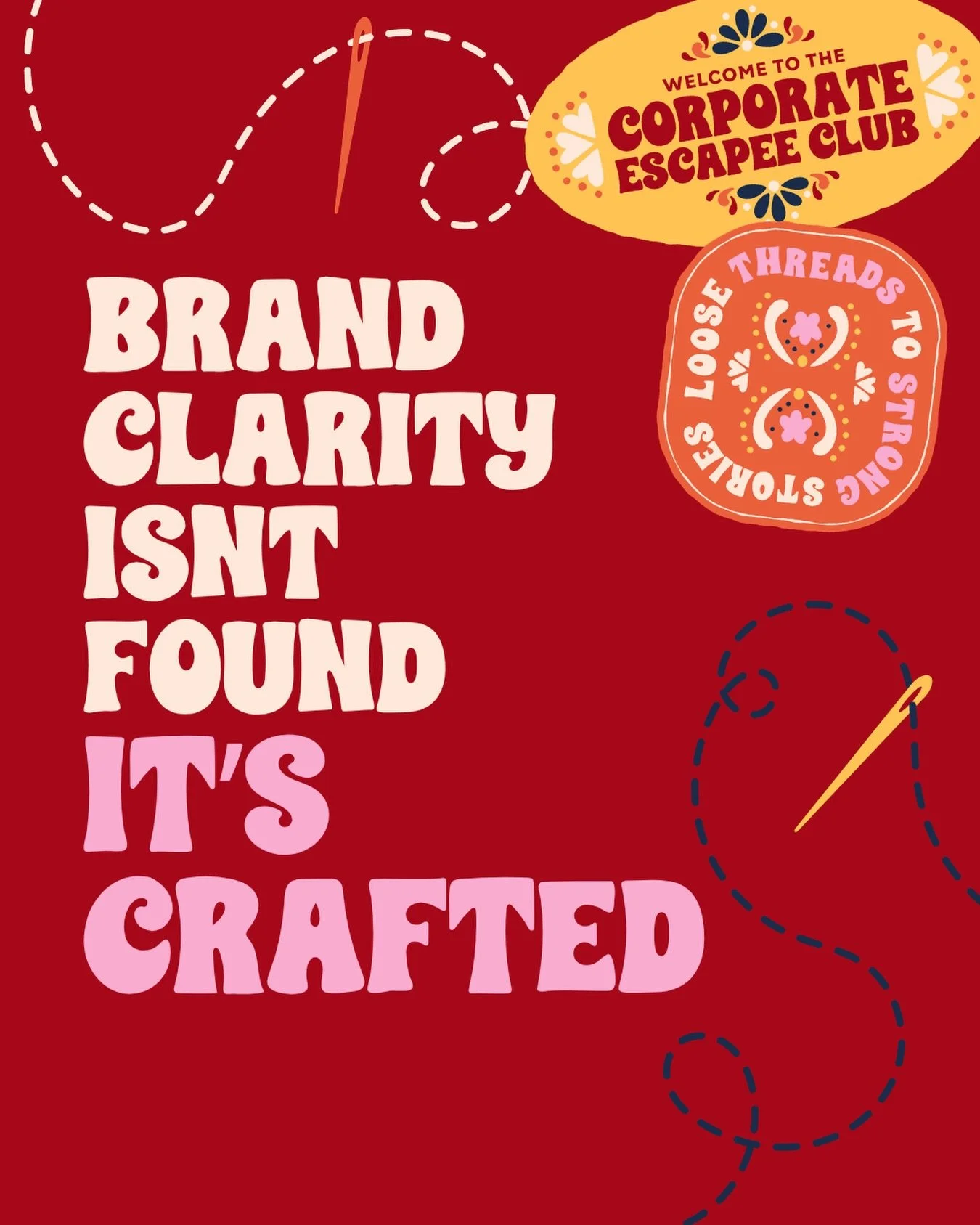 Stop waiting for it to magically appear.

Your brand becomes clear when you make intentional decisions about who you serve, how you connect, and what you stand for.

Thread by thread. Choice by choice.

That&rsquo;s how you build a brand that lasts.
