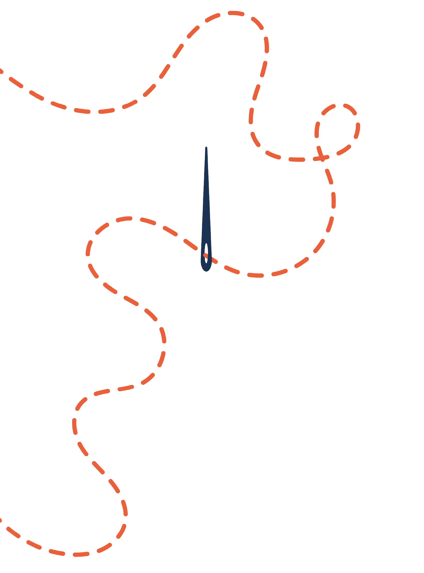 Decorative stitched thread illustration with a threaded needle.