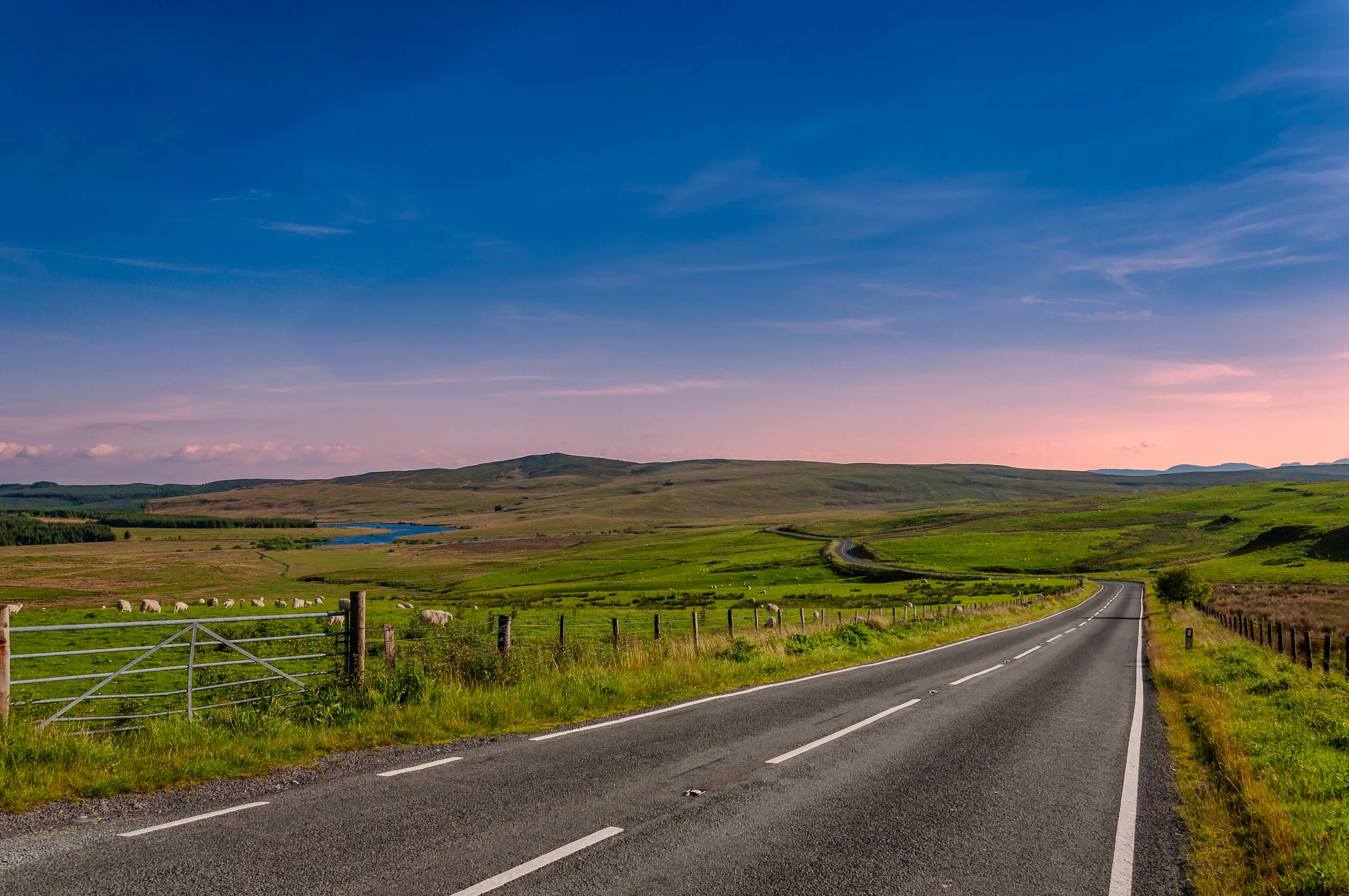 19 NW. No Traffic Jam. The road from Denbigh to the A5 over the Denbigh Moors, you can drive for miles and not see another vehicle.