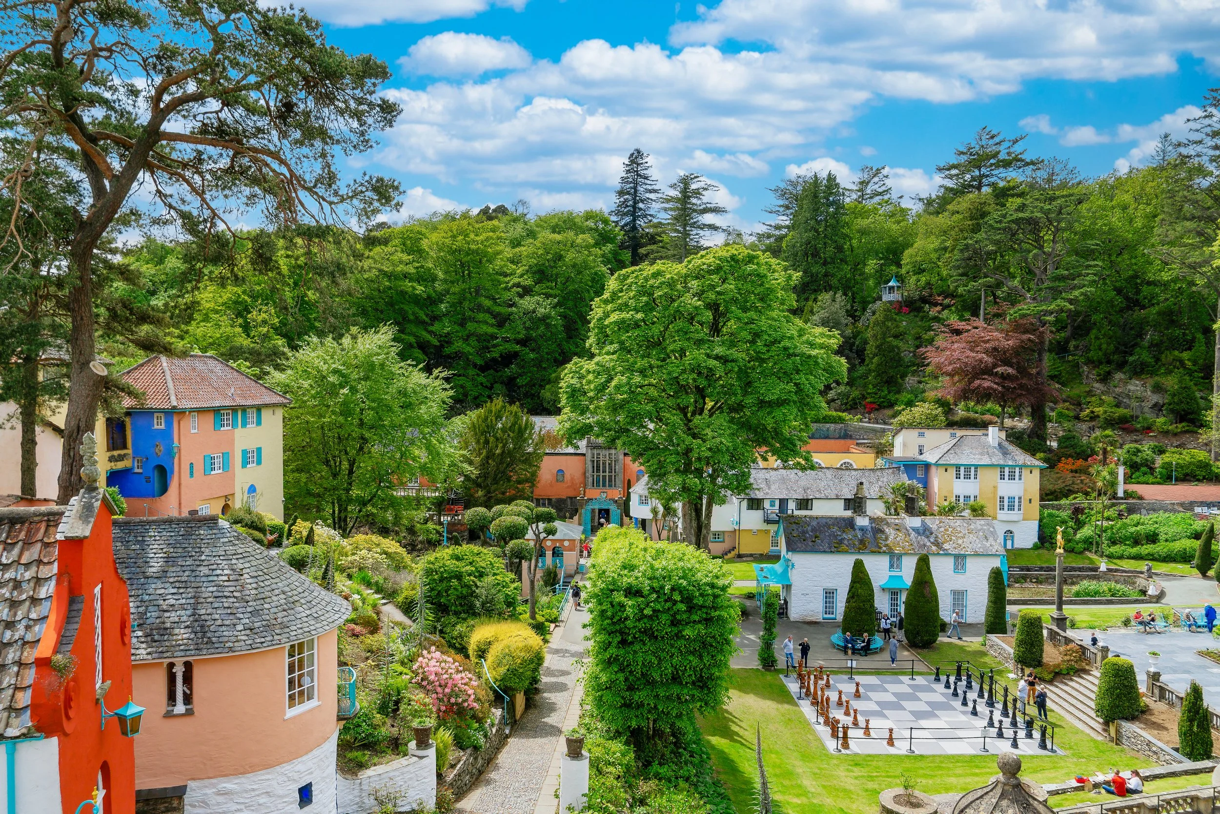 31 NW. The Prisoner. Portmeirion Village the setting for the 1960's TV Series The Prisoner, well worth a visit, full of color.