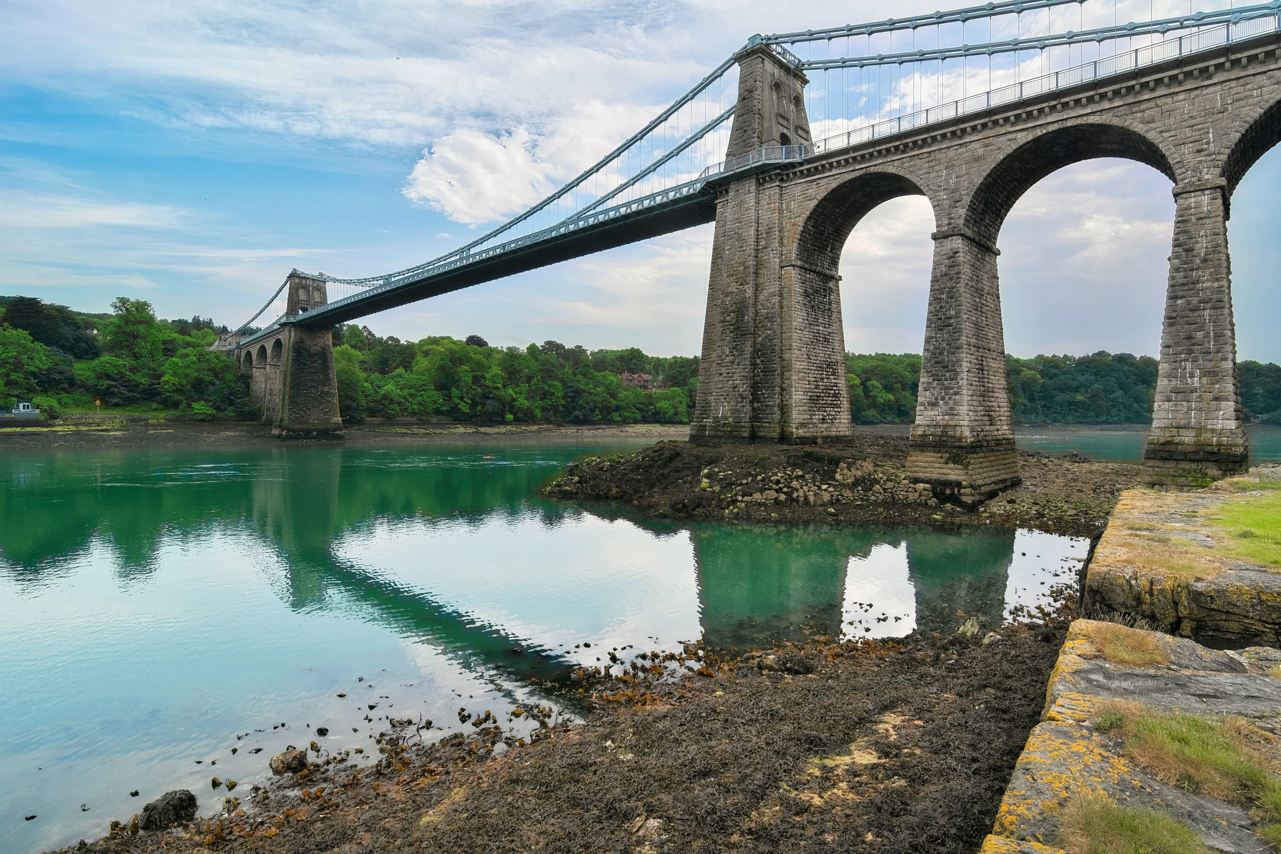 35 NW. Menai Bridge. Standing underneath, it is fantastic structural achievement. 