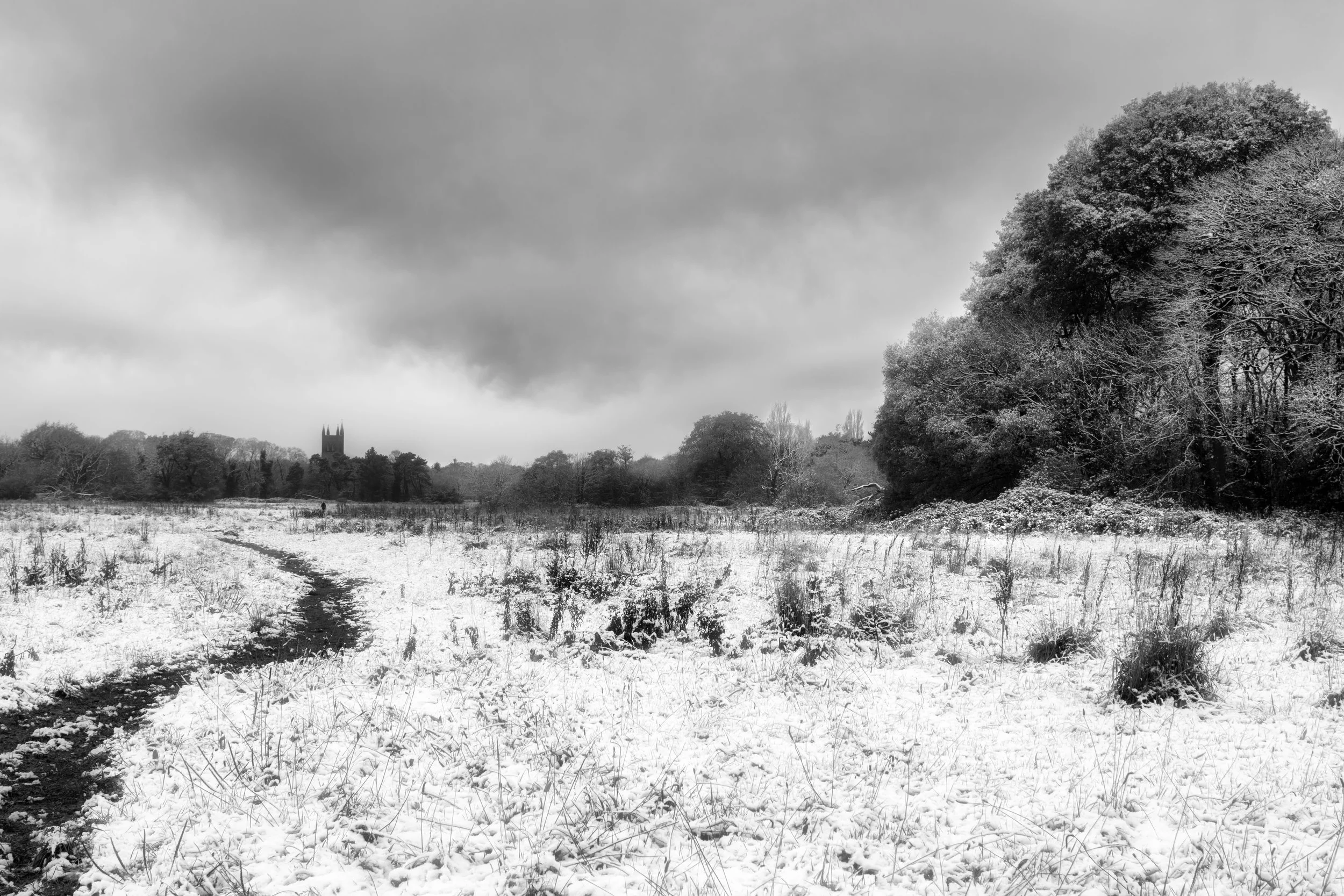 Croxteth Park 2024. The start of a cold snow covered ground, walk.
