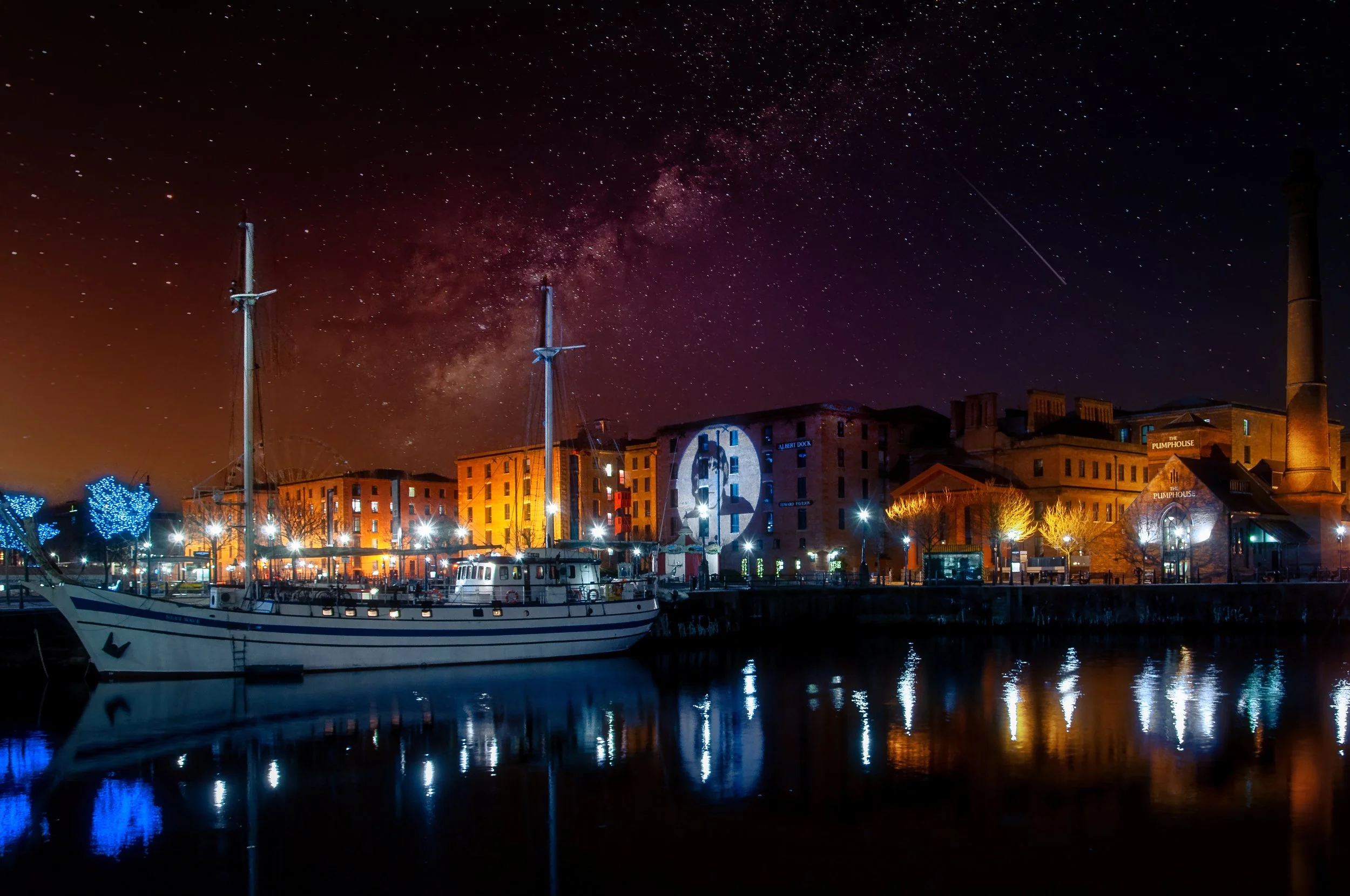 Albert Dock 2011. Old one this, never seen one of the Beatles since spotlighted on the walls of the Albert.