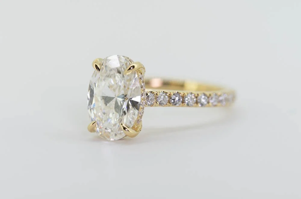 Oval Cut Engagement Ring 14k Yellow Gold