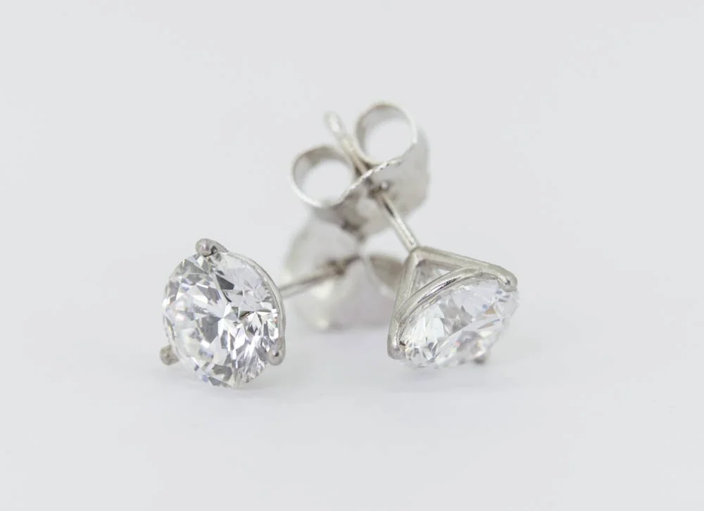 Martini Earrings 14k White Gold