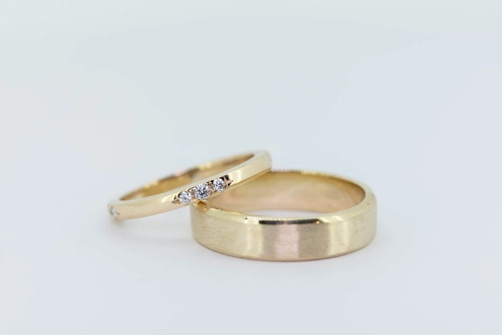 Wedding Band Set 14k Gold