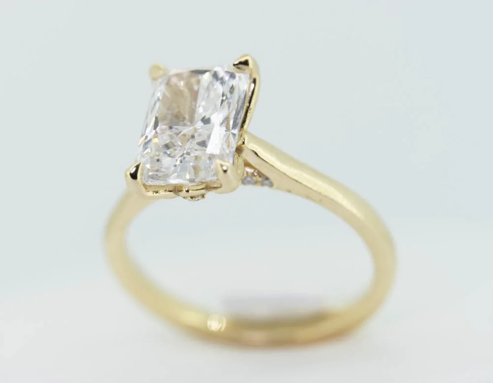 3Ct. Radiant Cut Engagement Ring 14k