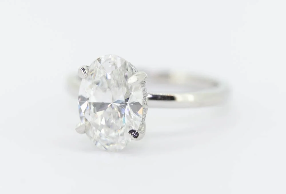 Oval Cut Ring Platinum Center