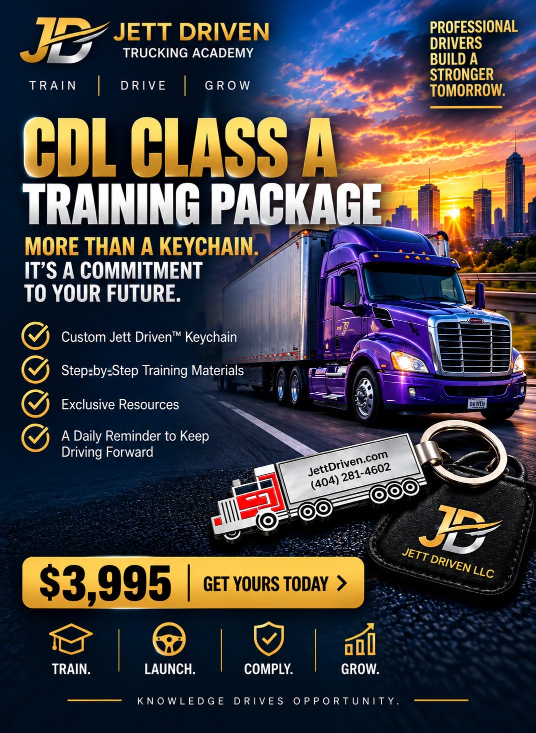 The Jett Driven™ Premium Class-A Keychain and CDL Training Instructional Package