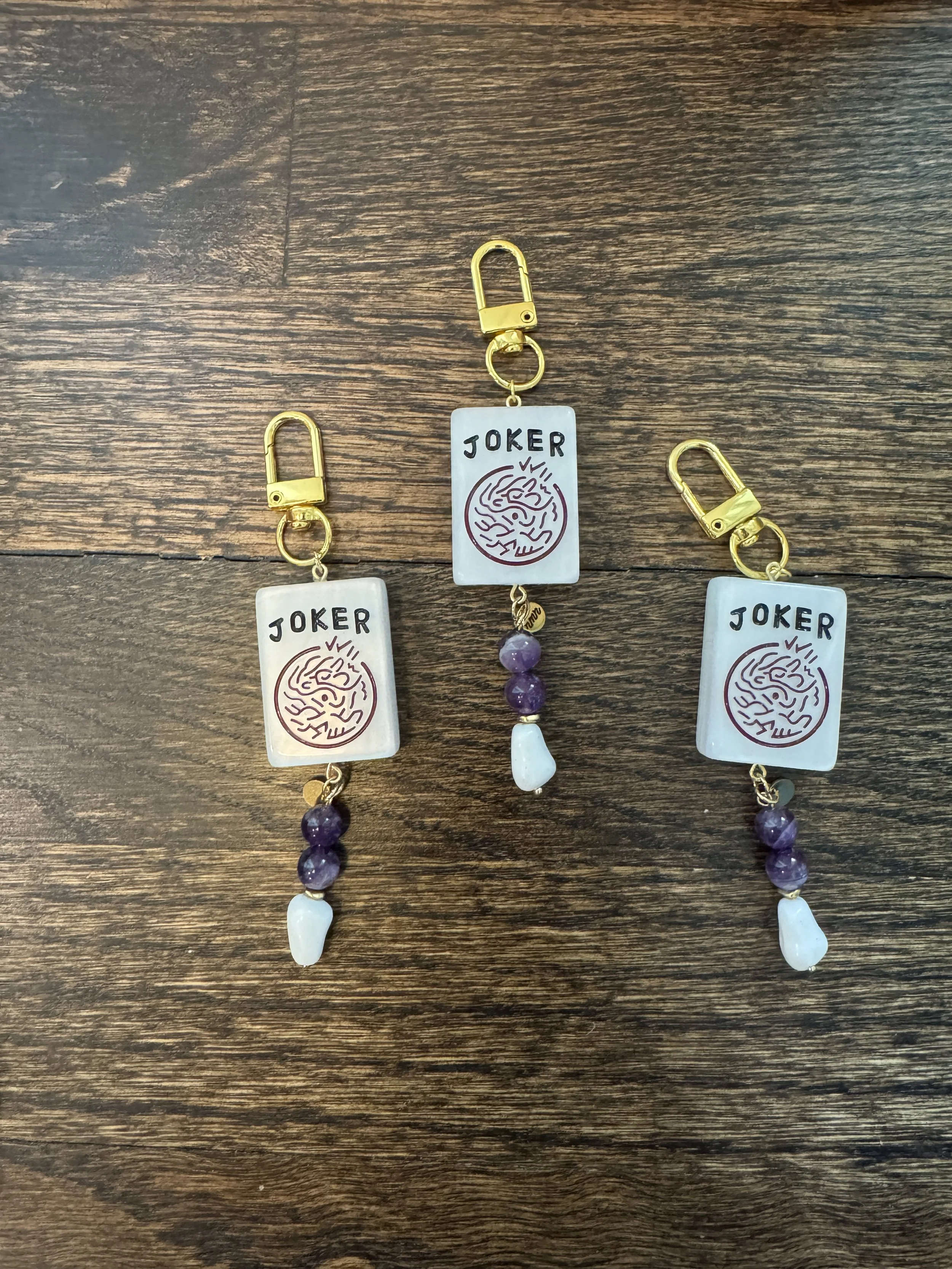 JOKER Pearl Gold Mahjong Keychains