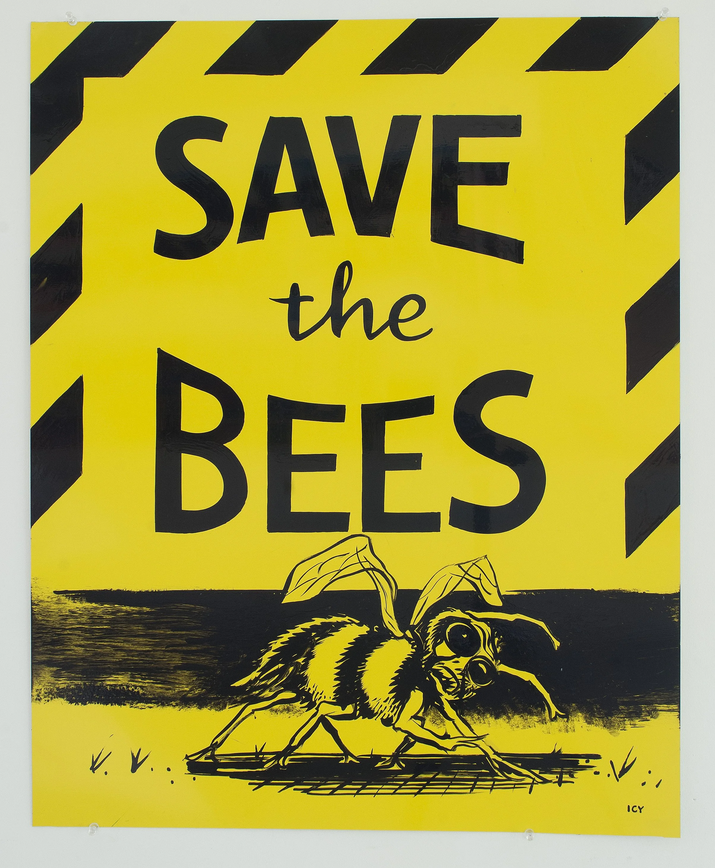 Justin Green
Save the Bees, 2013
Enamel on aluminum
30 x 24 in  (76.2 x 61 cm)