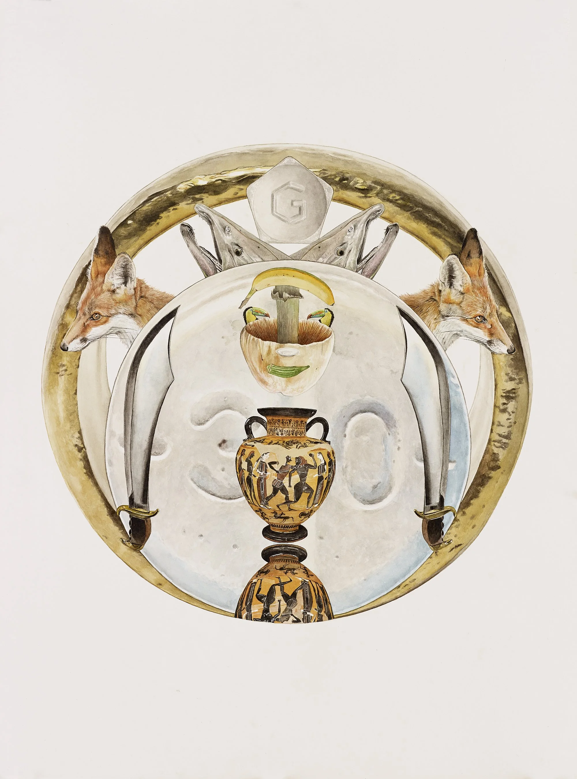 Siren, 2014
Watercolor on Arches 300 lb. (640 gsm) hot press
paper
30 x 22 in (76.2 x 55.9 cm)