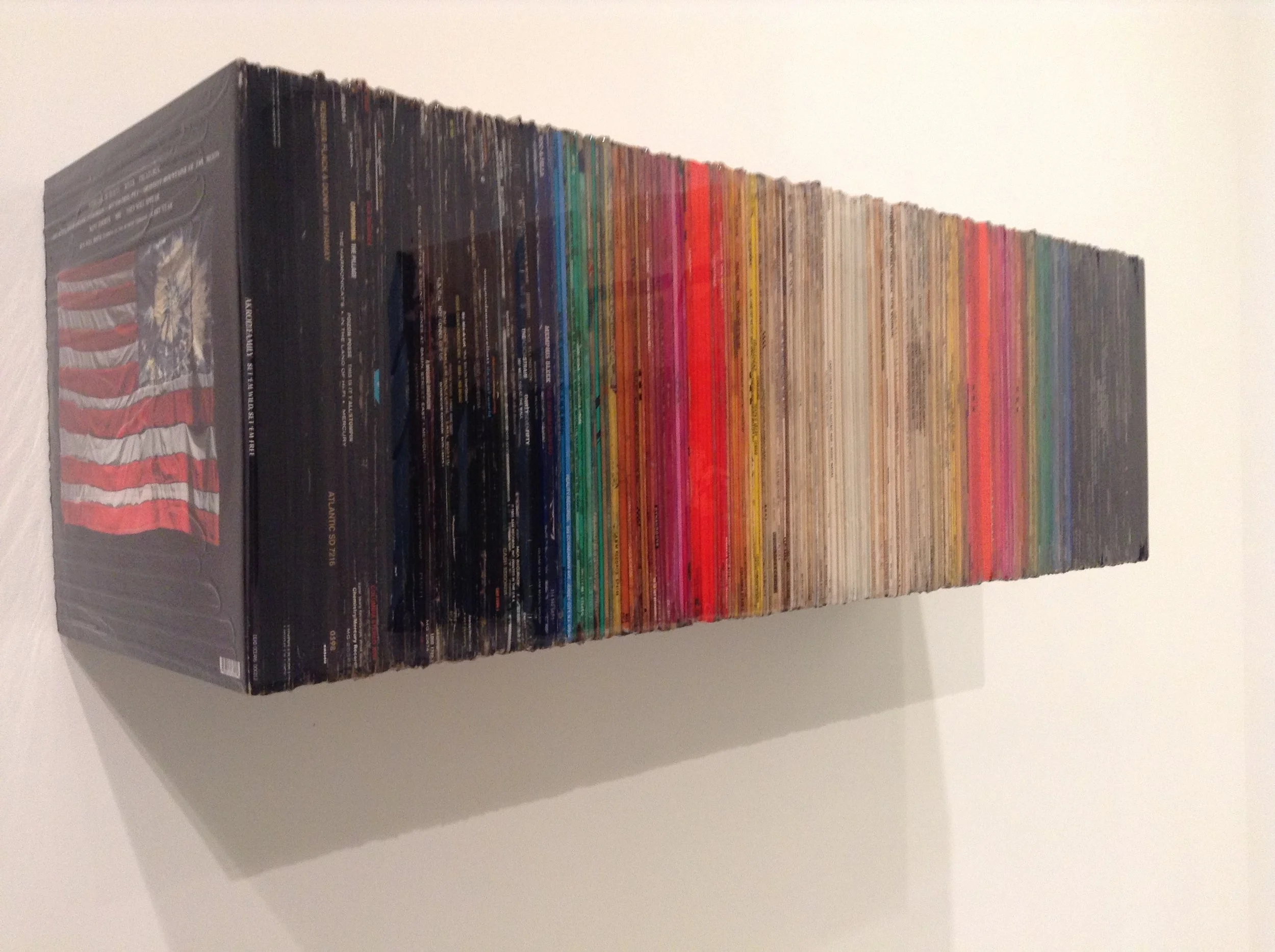 Stars and Bars, 2013
Album covers, resin, wood
12.5 x 38 x 13 in (31.8 x 96.5 x 33 cm)